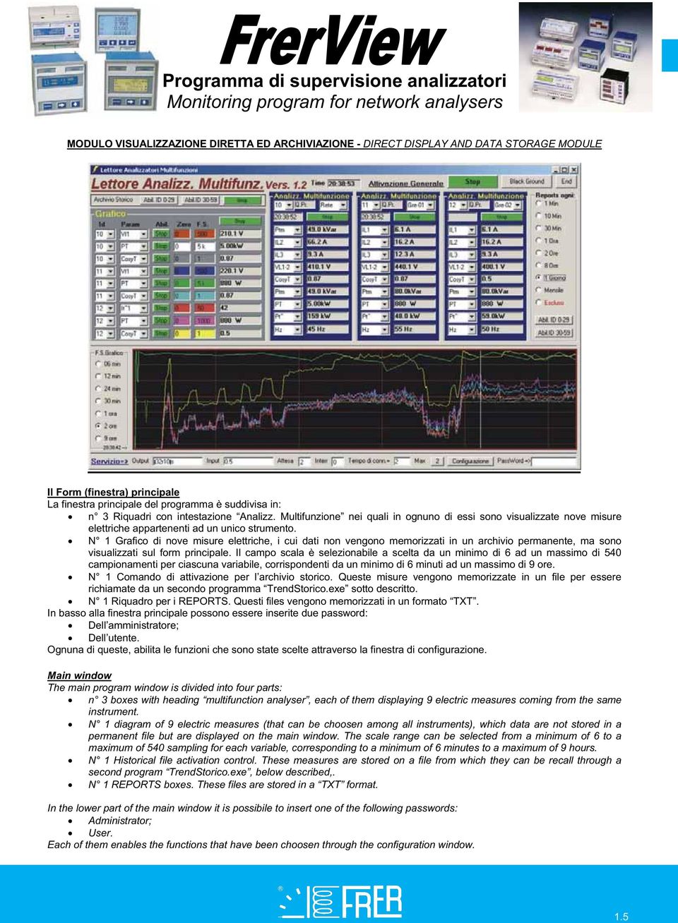 Multifunzione nei quali in ognuno di essi sono visualizzate nove misure elettriche appartenenti ad un unico strumento.