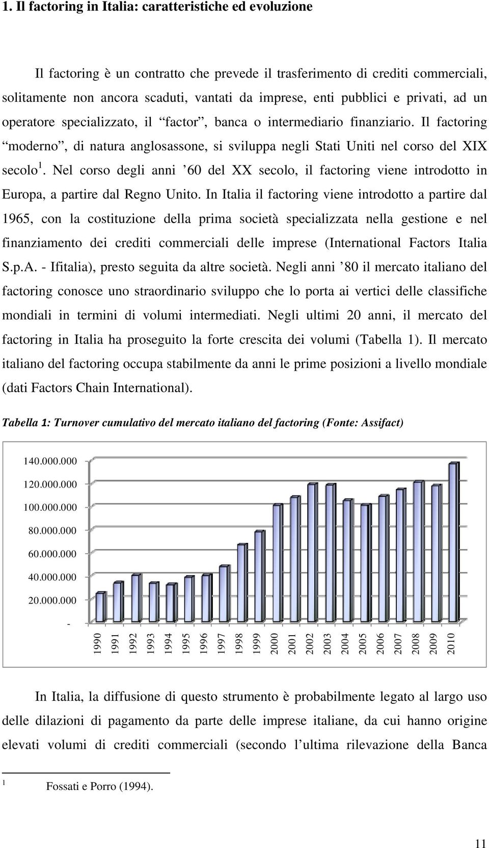 Nel corso degli anni 60 del XX secolo, il factoring viene introdotto in Europa, a partire dal Regno Unito.