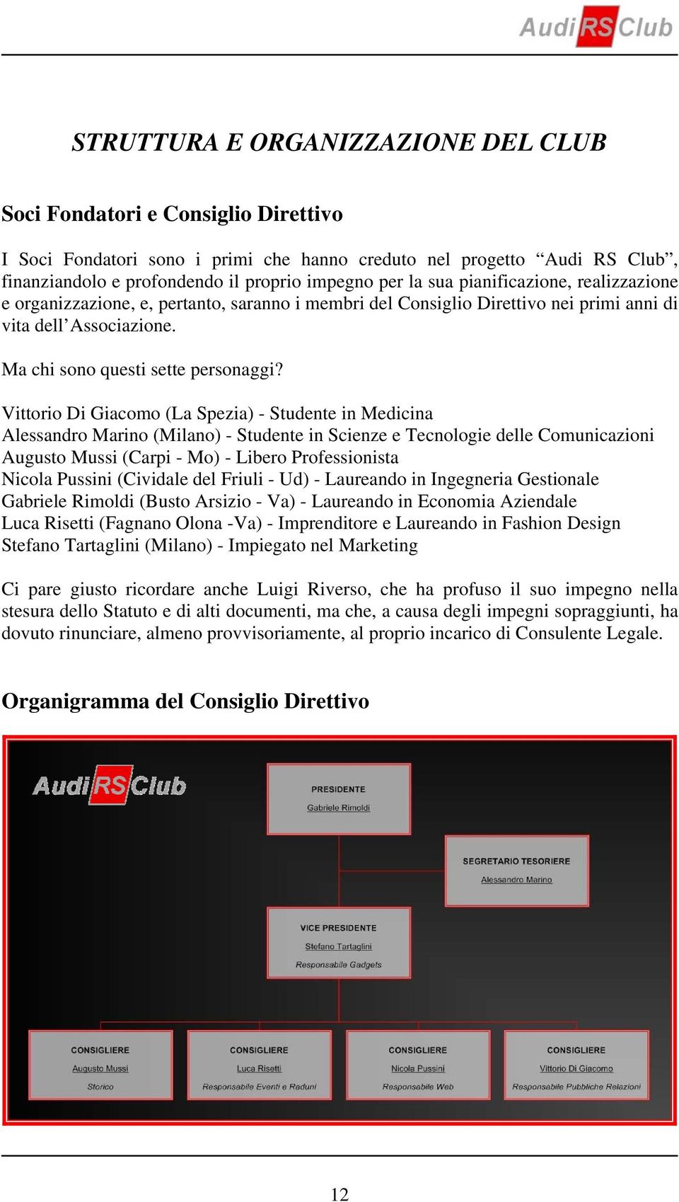 Vittorio Di Giacomo (La Spezia) - Studente in Medicina Alessandro Marino (Milano) - Studente in Scienze e Tecnologie delle Comunicazioni Augusto Mussi (Carpi - Mo) - Libero Professionista Nicola