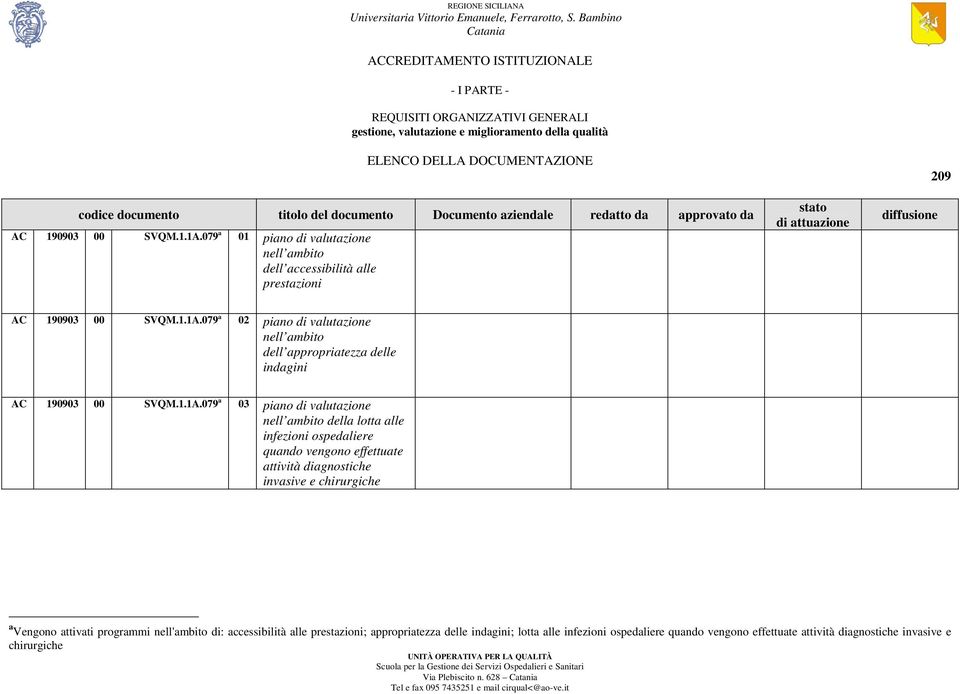 chirurgiche a Vengono attivati programmi nell'ambito di: accessibilità alle prestazioni; appropriatezza delle indagini; lotta alle infezioni