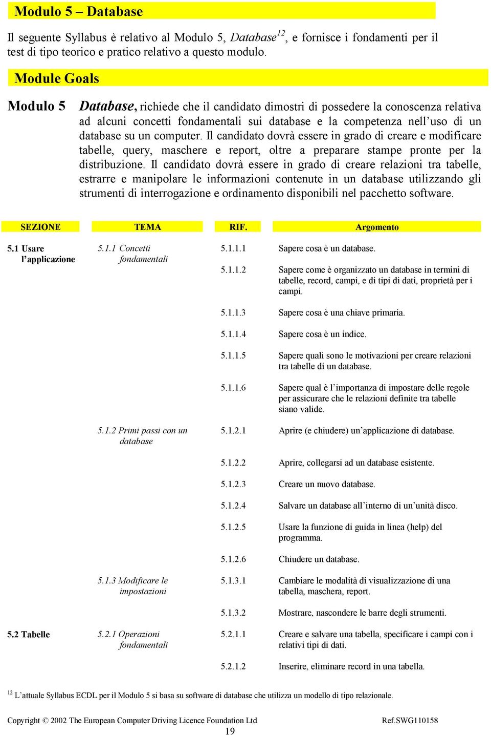 computer. Il candidato dovrà essere in grado di creare e modificare tabelle, query, maschere e report, oltre a preparare stampe pronte per la distribuzione.