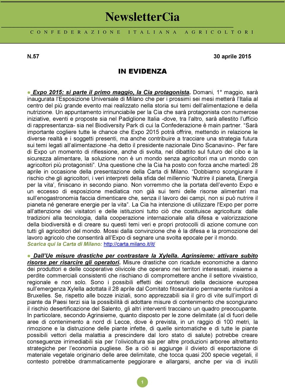 alimentazione e della nutrizione.