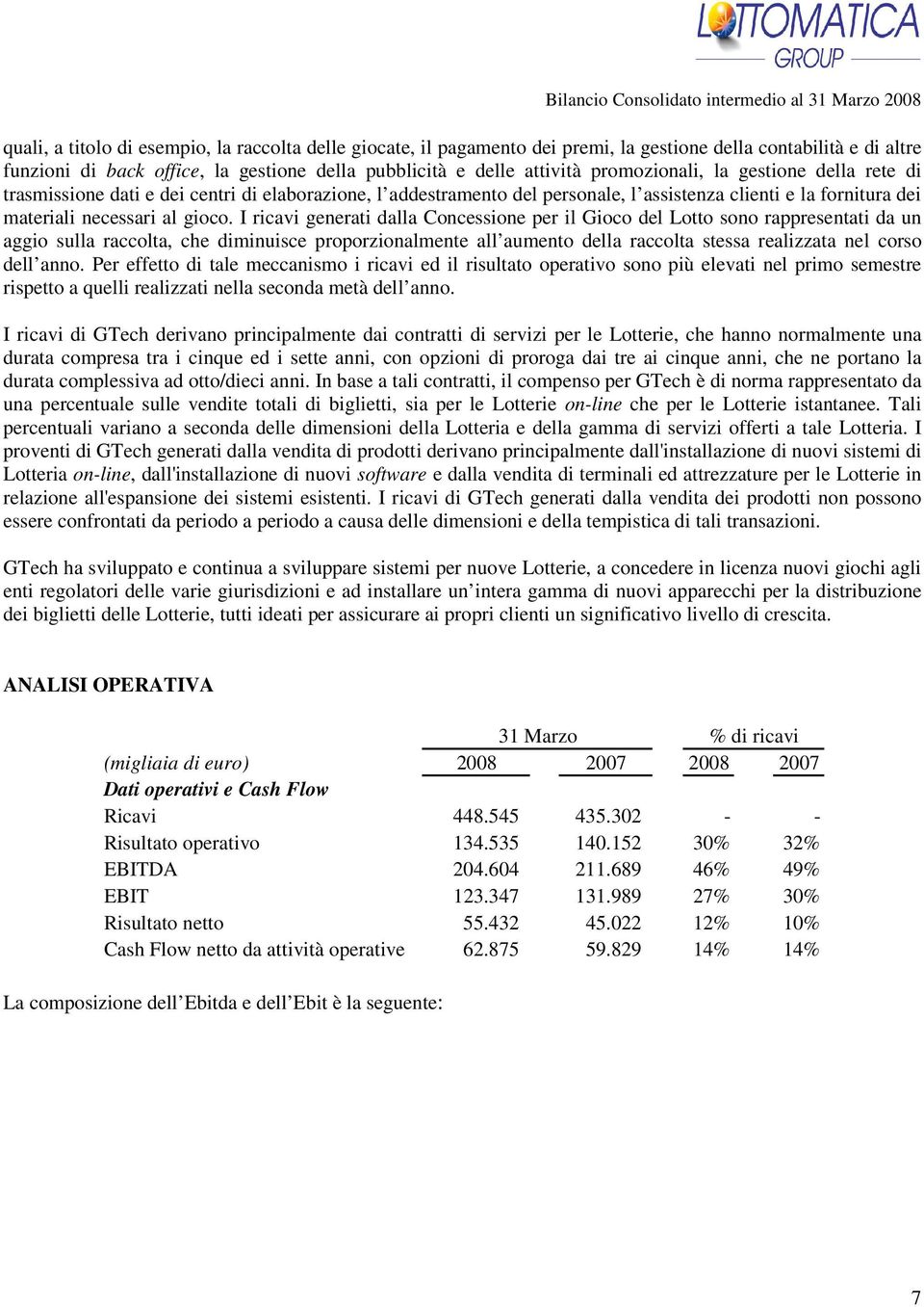 I ricavi generati dalla Concessione per il Gioco del Lotto sono rappresentati da un aggio sulla raccolta, che diminuisce proporzionalmente all aumento della raccolta stessa realizzata nel corso dell