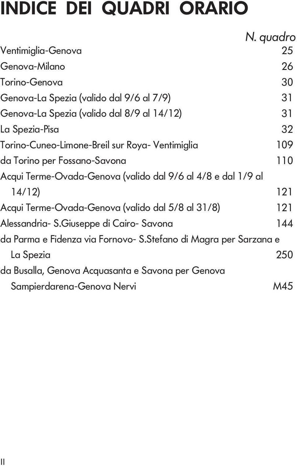 Terme-Ovd-Genv (vlid dl 9/6 l /8 e dl /9 l /2) 2 Acqui Terme-Ovd-Genv (vlid dl 5/8 l 3/8) 2 Alessndri- SGiuseppe di