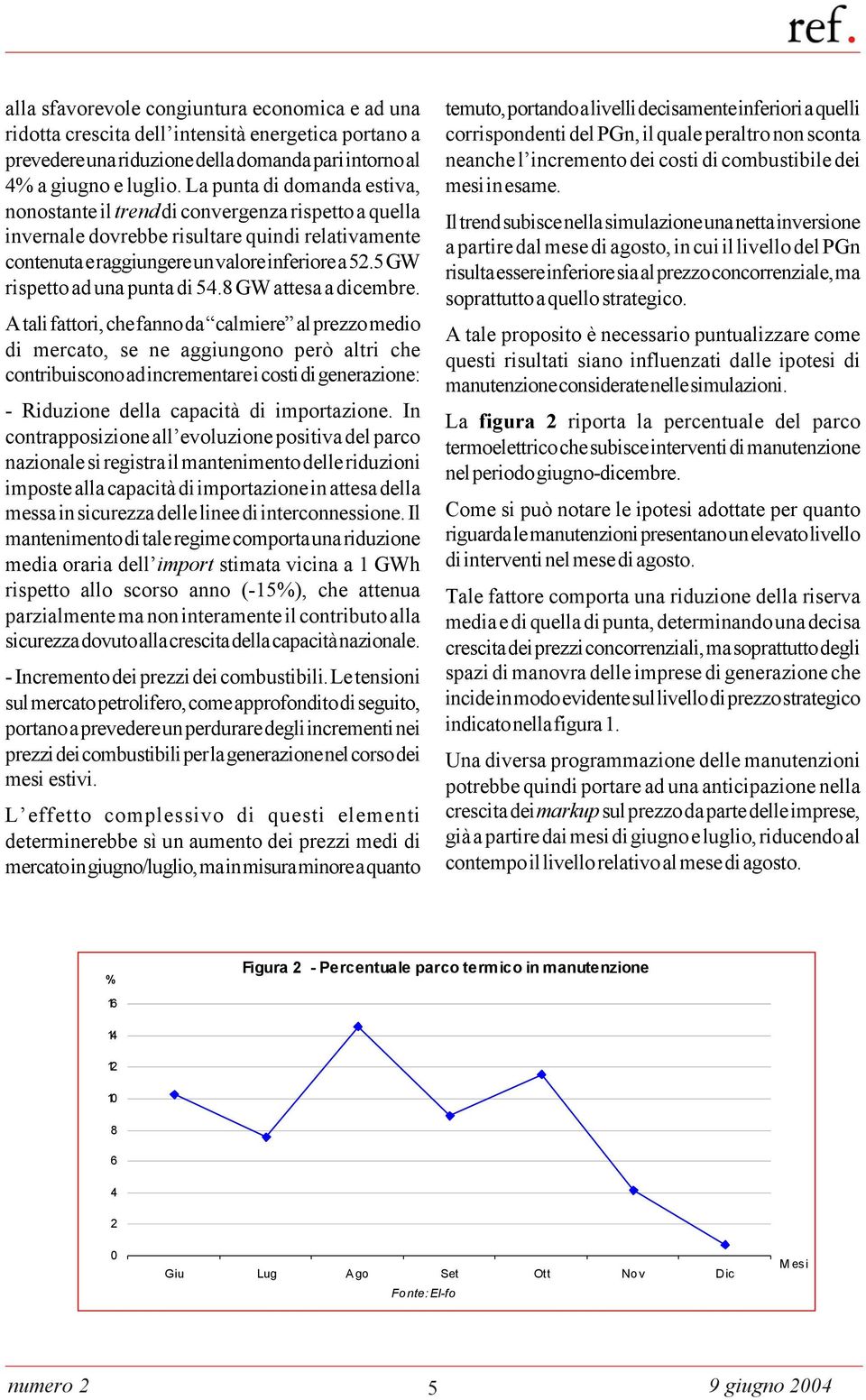 5 GW rispetto ad una punta di 54.8 GW attesa a dicembre.