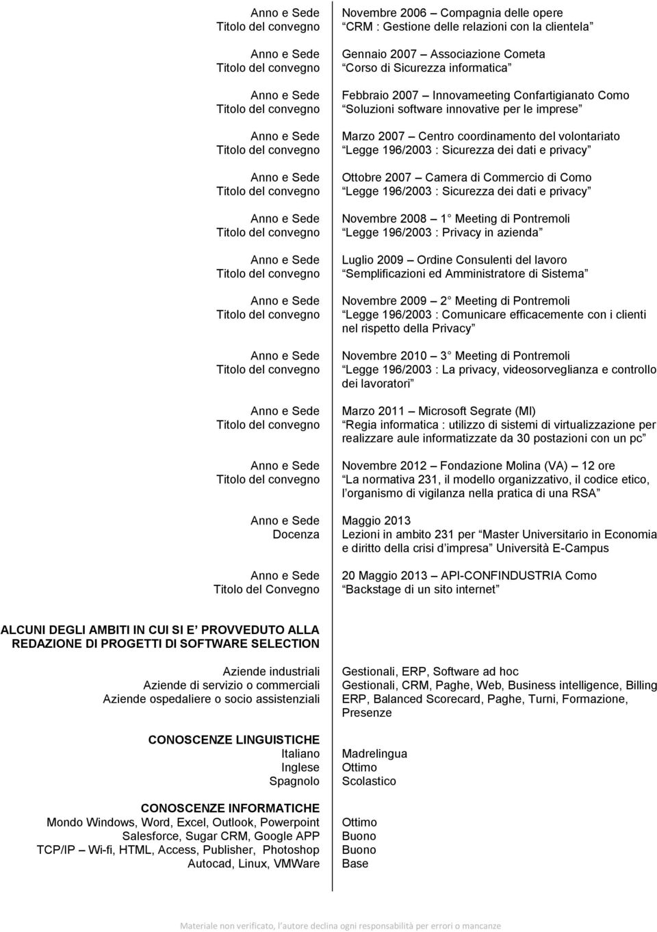 196/2003 : Privacy in azienda Luglio 2009 Ordine Consulenti del lavoro Semplificazioni ed Amministratore di Sistema Novembre 2009 2 Meeting di Pontremoli Legge 196/2003 : Comunicare efficacemente con