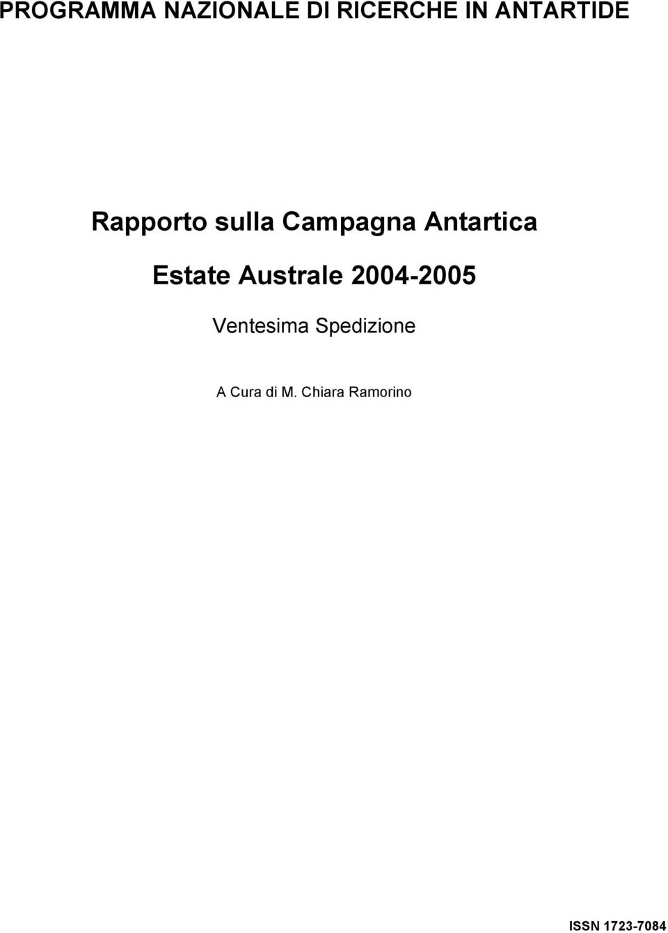 Antartica Estate Australe 2004-2005