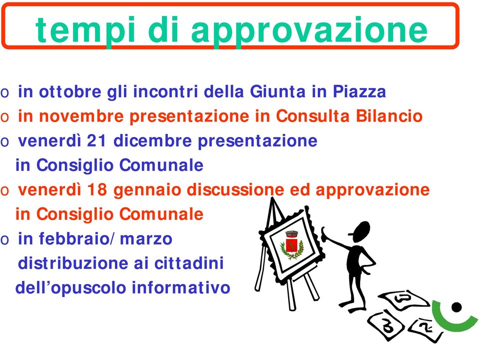 in Consiglio Comunale o venerdì 18 gennaio discussione ed approvazione in