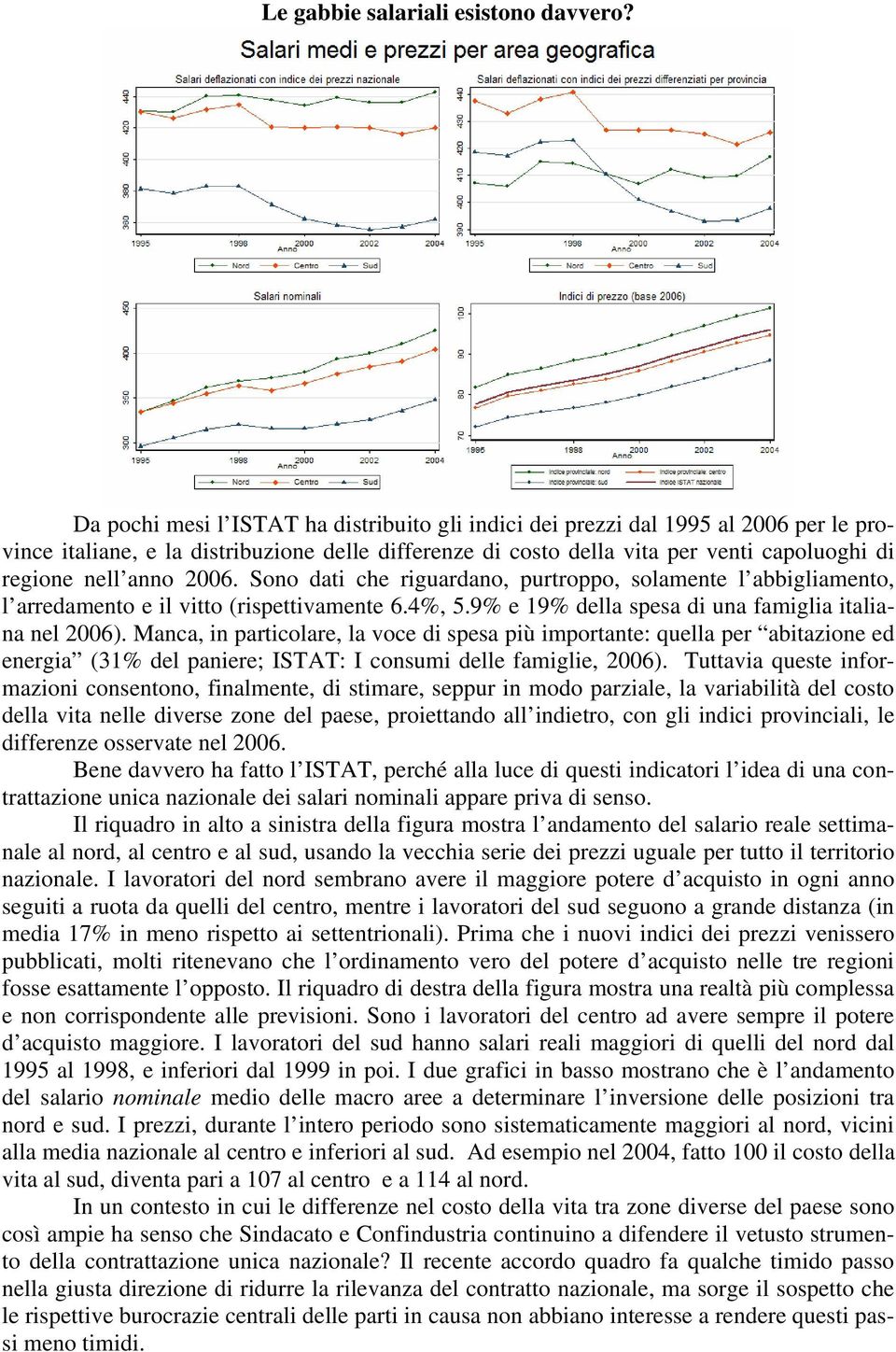 2006. Sono dati che riguardano, purtroppo, solamente l abbigliamento, l arredamento e il vitto (rispettivamente 6.4%, 5.9% e 19% della spesa di una famiglia italiana nel 2006).