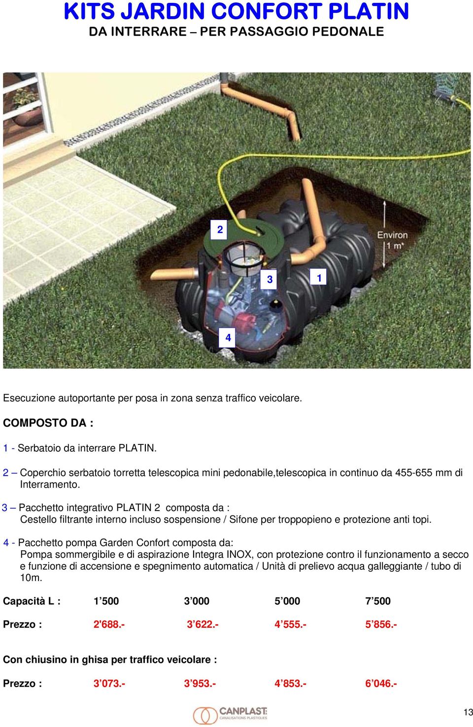 3 Pacchetto integrativo PLATIN 2 composta da : Cestello filtrante interno incluso sospensione / Sifone per troppopieno e protezione anti topi.