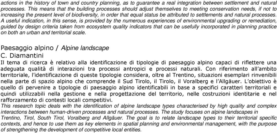 settlements and natural processes.