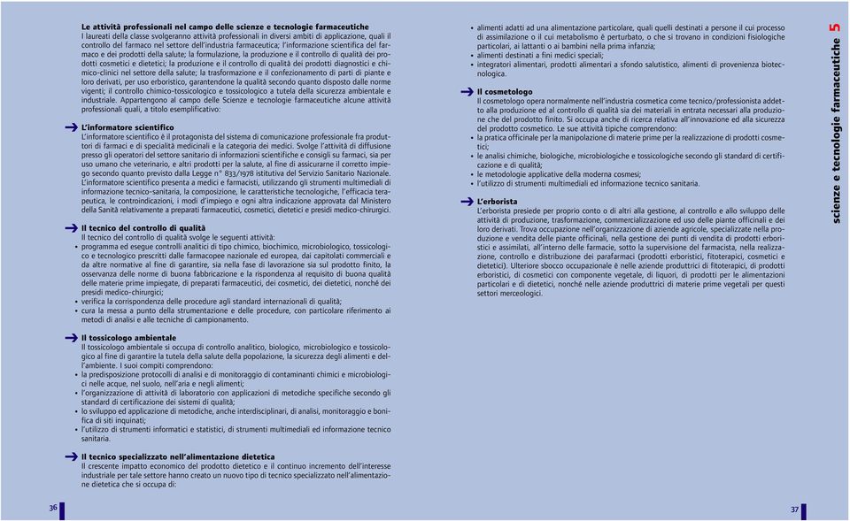 dietetici; la produzione e il controllo di qualità dei prodotti diagnostici e chimico-clinici nel settore della salute; la trasformazione e il confezionamento di parti di piante e loro derivati, per