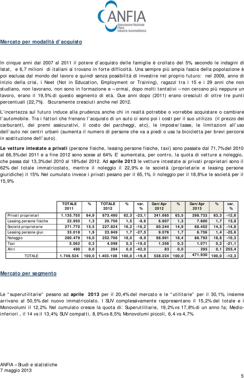 Una sempre più ampia fascia della popolazione è poi esclusa dal mondo del lavoro e quindi senza possibilità di investire nel proprio futuro: nel 2009, anno di inizio della crisi, i Neet (Not in