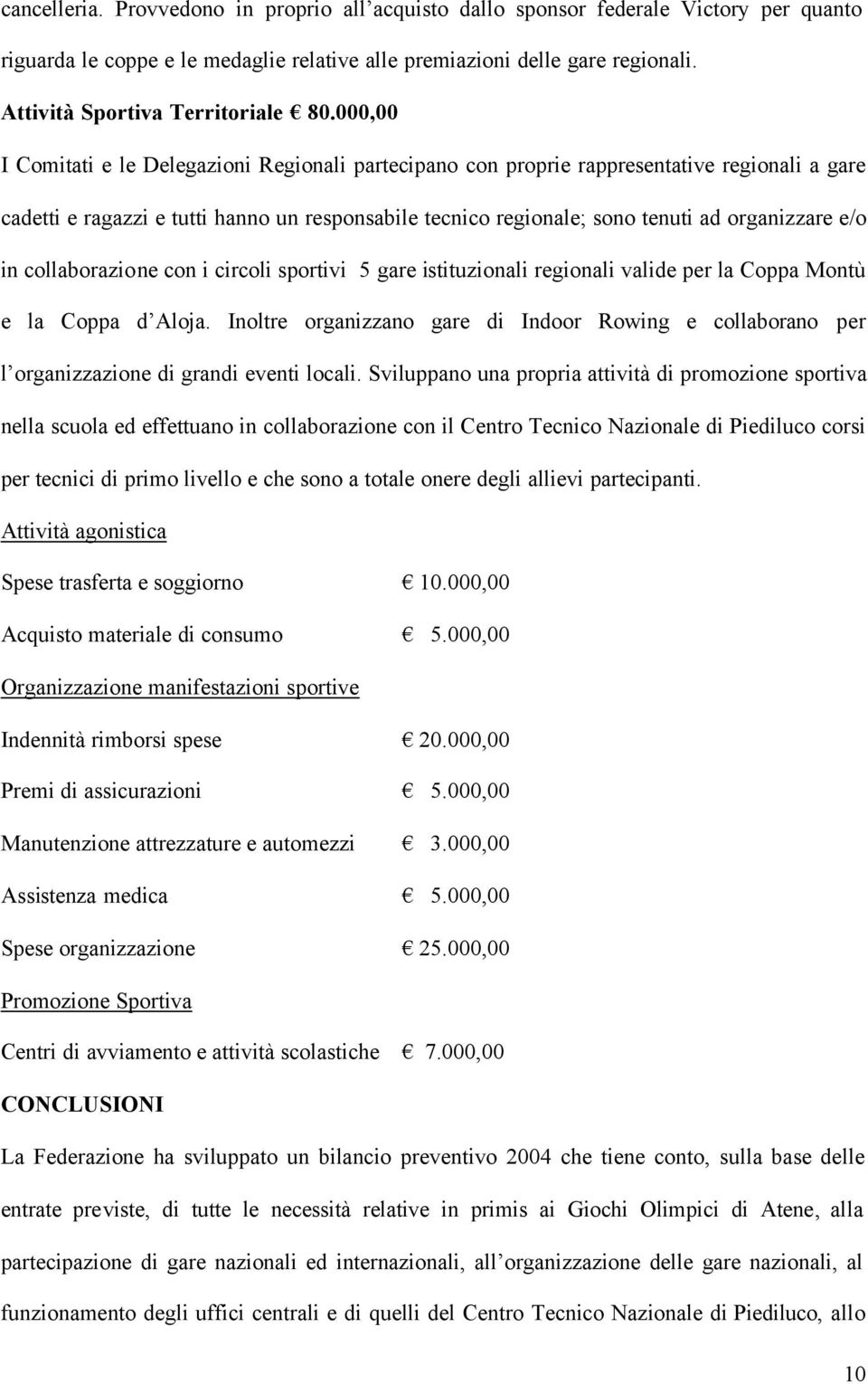 000,00 I Comitati e le Delegazioni Regionali partecipano con proprie rappresentative regionali a gare cadetti e ragazzi e tutti hanno un responsabile tecnico regionale; sono tenuti ad organizzare e/o