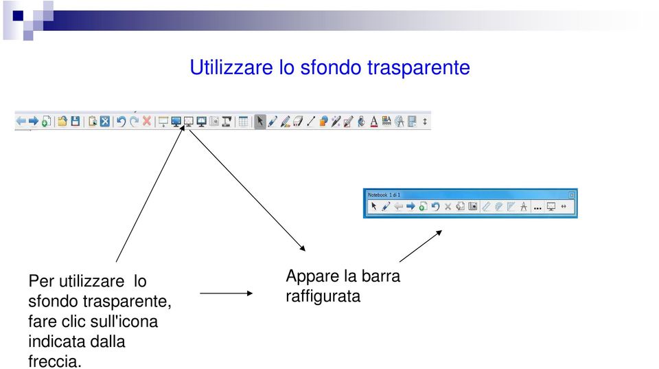 trasparente, fare clic sull'icona