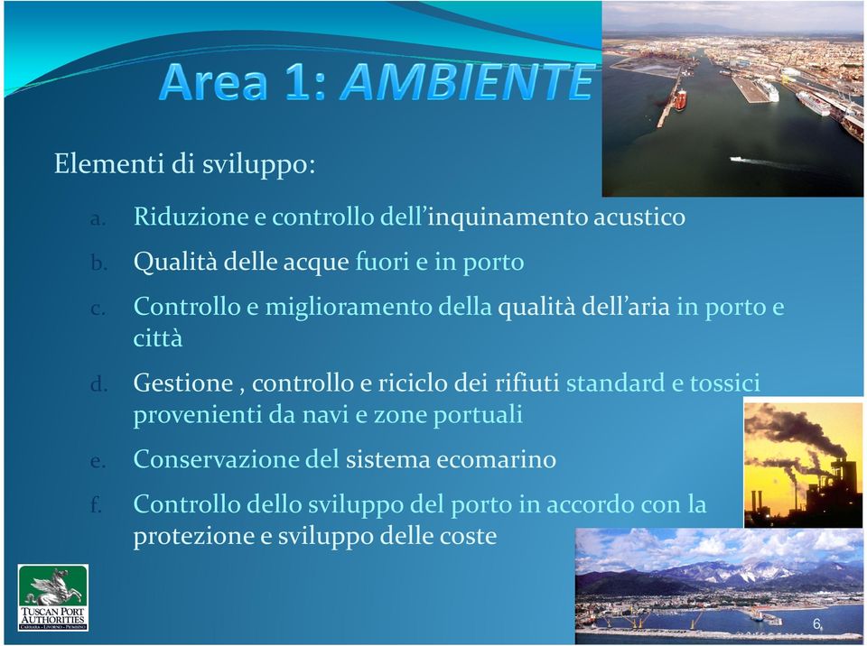 Controllo e miglioramento della qualità dell aria in porto e città d.