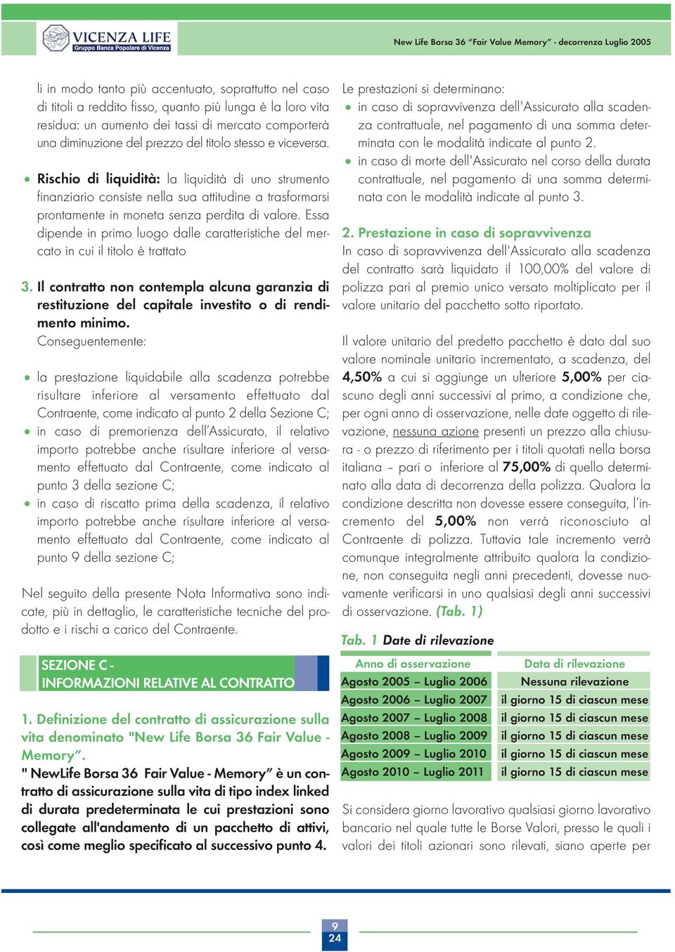 Essa dipende in primo luogo dalle caratteristiche del mercato in cui il titolo è trattato 3. Il contratto non contempla alcuna garanzia di restituzione del capitale investito o di rendimento minimo.