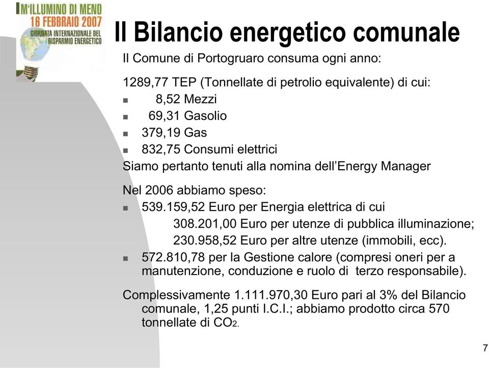 201,00 Euro per utenze di pubblica illuminazione; 230.958,52 Euro per altre utenze (immobili, ecc). 572.
