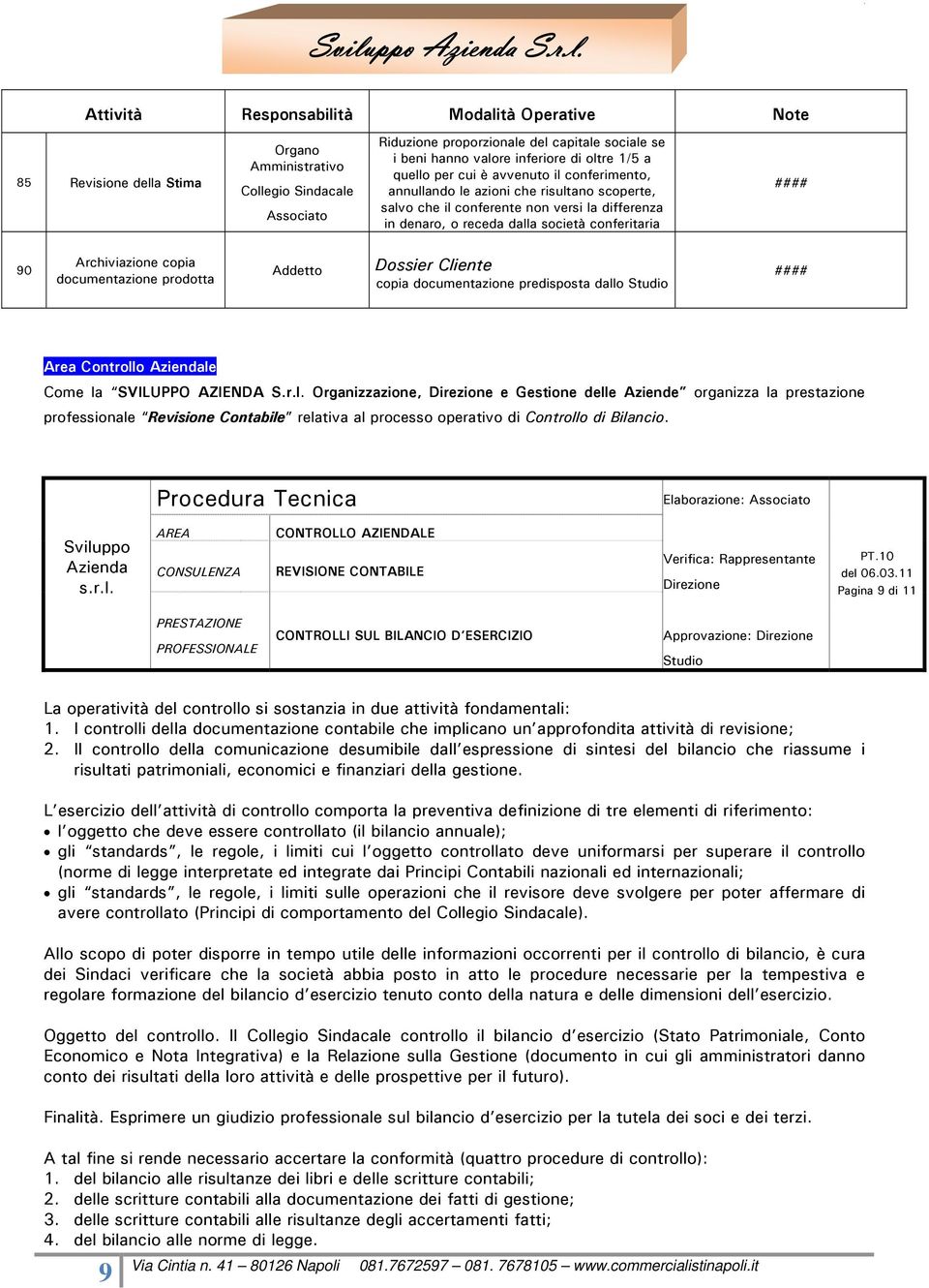 documentazione prodotta Addetto Dossier Cli