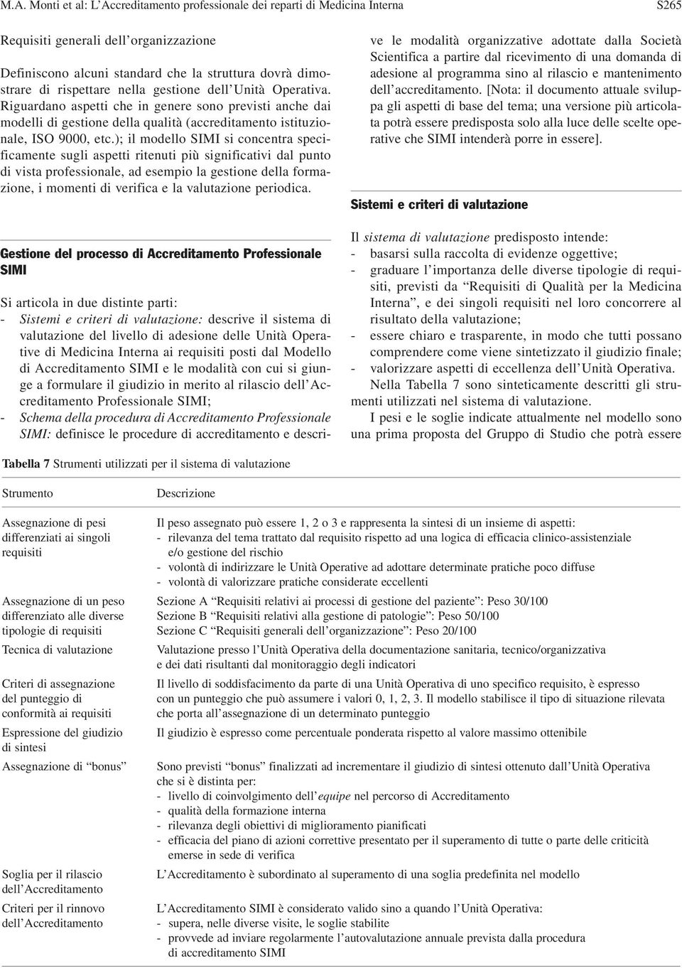 ); il modello SIMI si concentra specificamente sugli aspetti ritenuti più significativi dal punto di vista professionale, ad esempio la gestione della formazione, i momenti di verifica e la