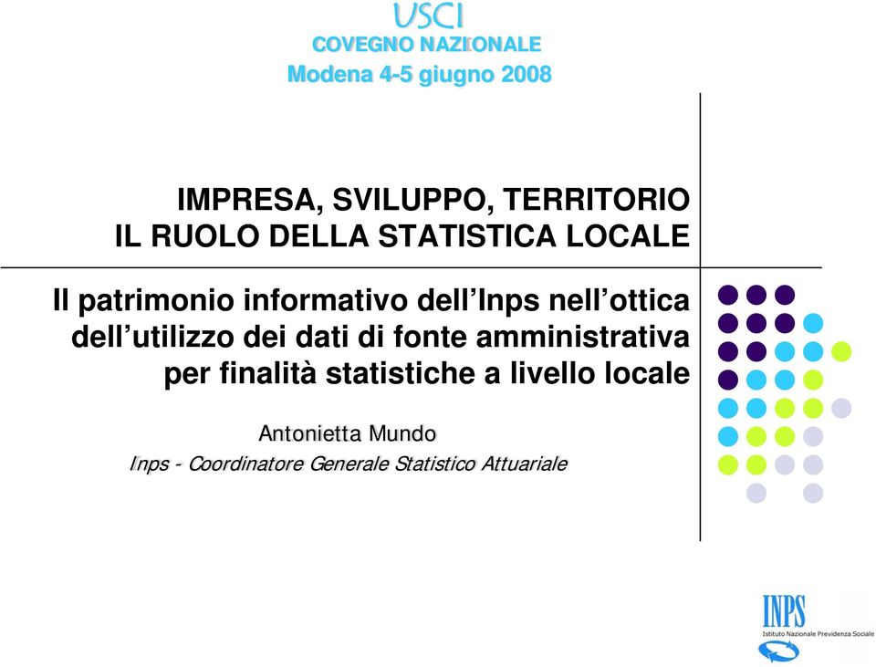 dell utilizzo dei dati di fonte amministrativa per finalità statistiche a