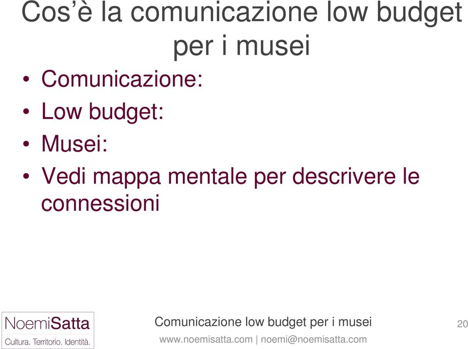 Comunicazione: Low budget: