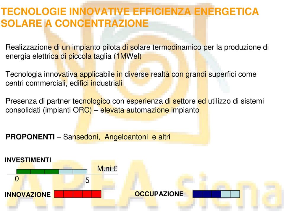 realtà con grandi superfici come centri commerciali, edifici industriali Presenza di partner tecnologico con esperienza di