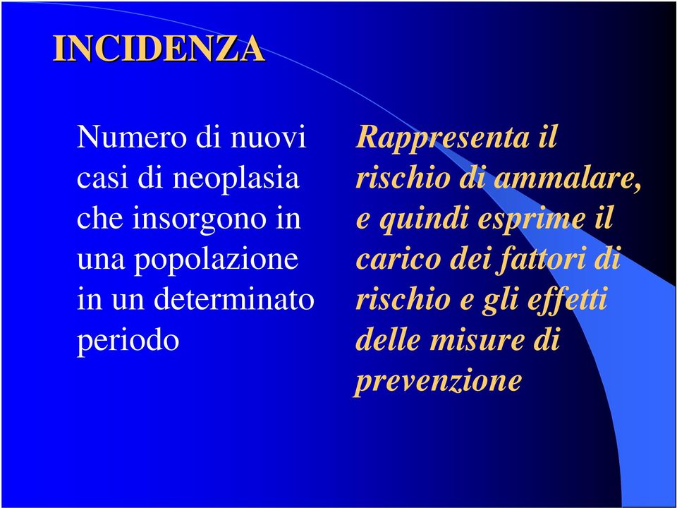 il rischio di ammalare, e quindi esprime il carico dei