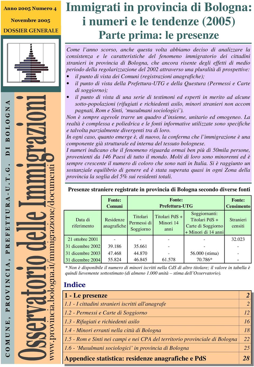 it/immigrazione/documenti Come l anno scorso, anche questa volta abbiamo deciso di analizzare la consistenza e le caratteristiche del fenomeno immigratorio dei cittadini stranieri in provincia di