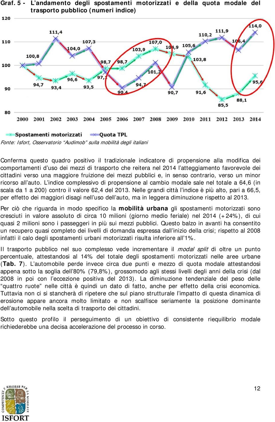 fruizione dei mezzi pubblici e, in senso contrario, verso un minor ricorso all auto.