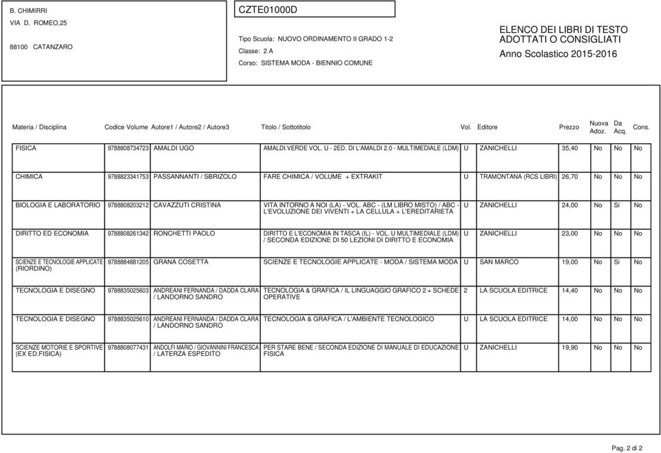 9788808203212 CAVAZZUTI CRISTINA VITA INTORNO A NOI (LA) - VOL.