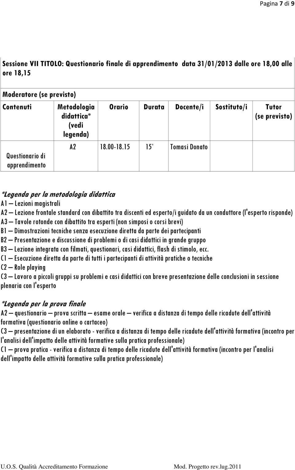 Tavole rotonde con dibattito tra esperti (non simposi o corsi brevi) B1 Dimostrazioni tecniche senza esecuzione diretta da parte dei partecipanti B2 Presentazione e discussione di problemi o di casi