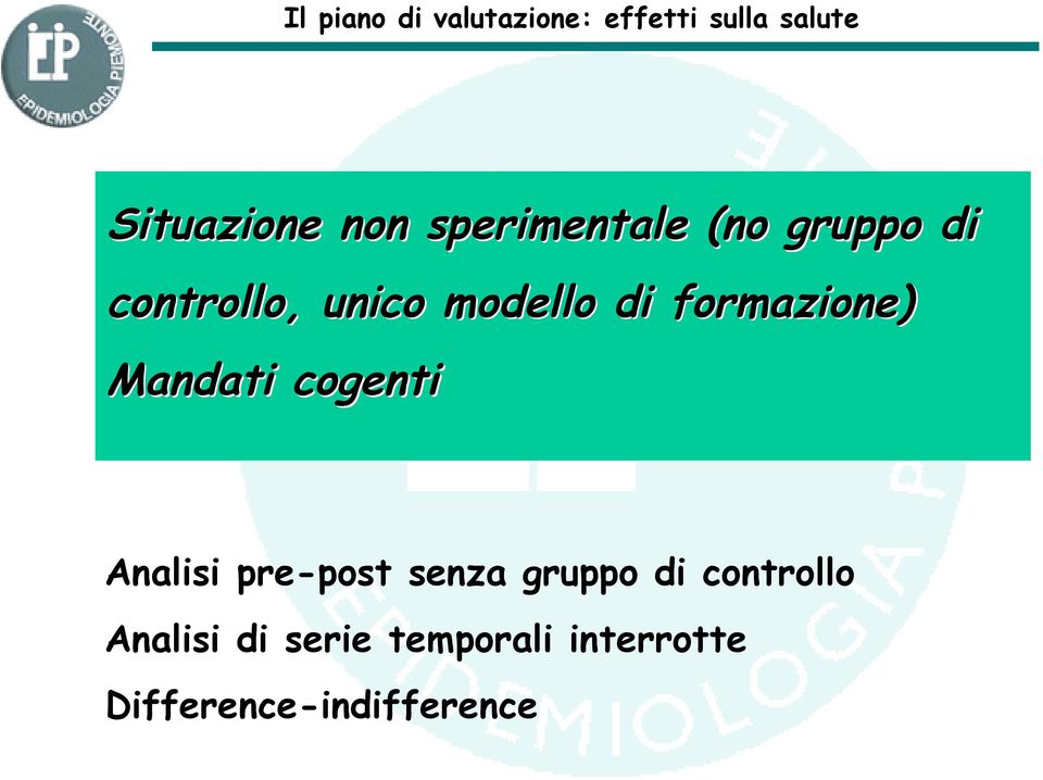 cogenti Analisi pre-post senza gruppo di controllo