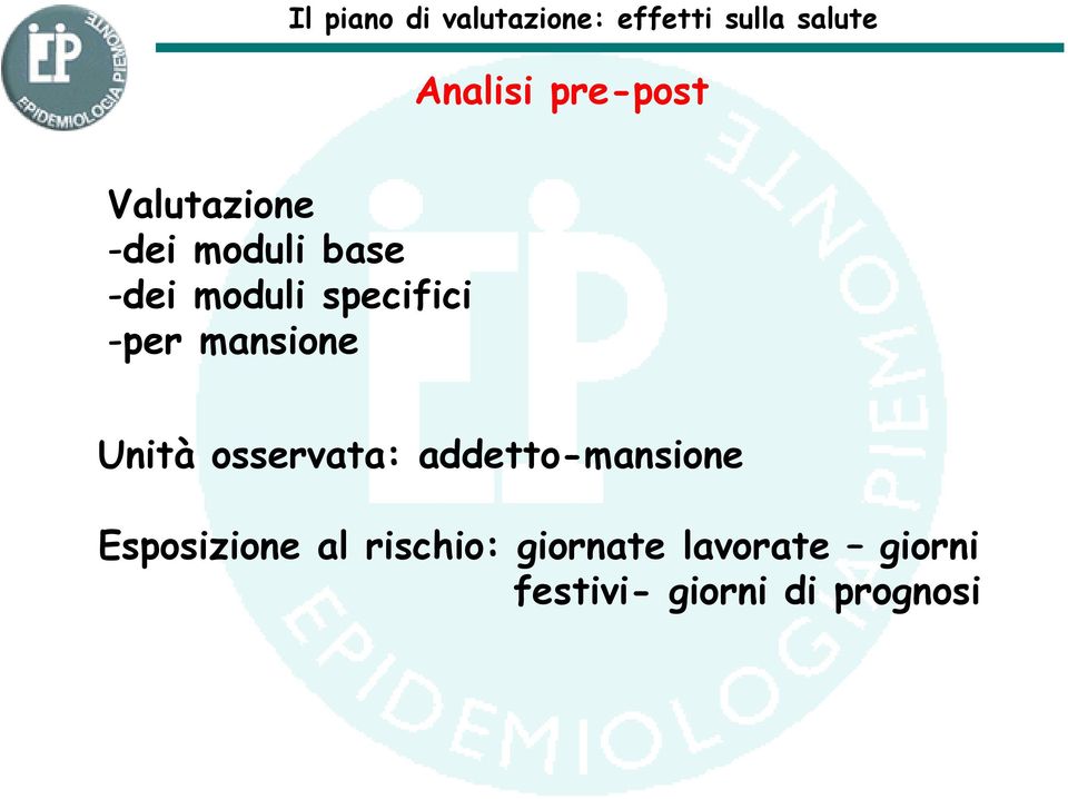 osservata: addetto-mansione Esposizione al