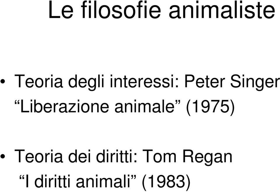 Liberazione animale (1975) Teoria