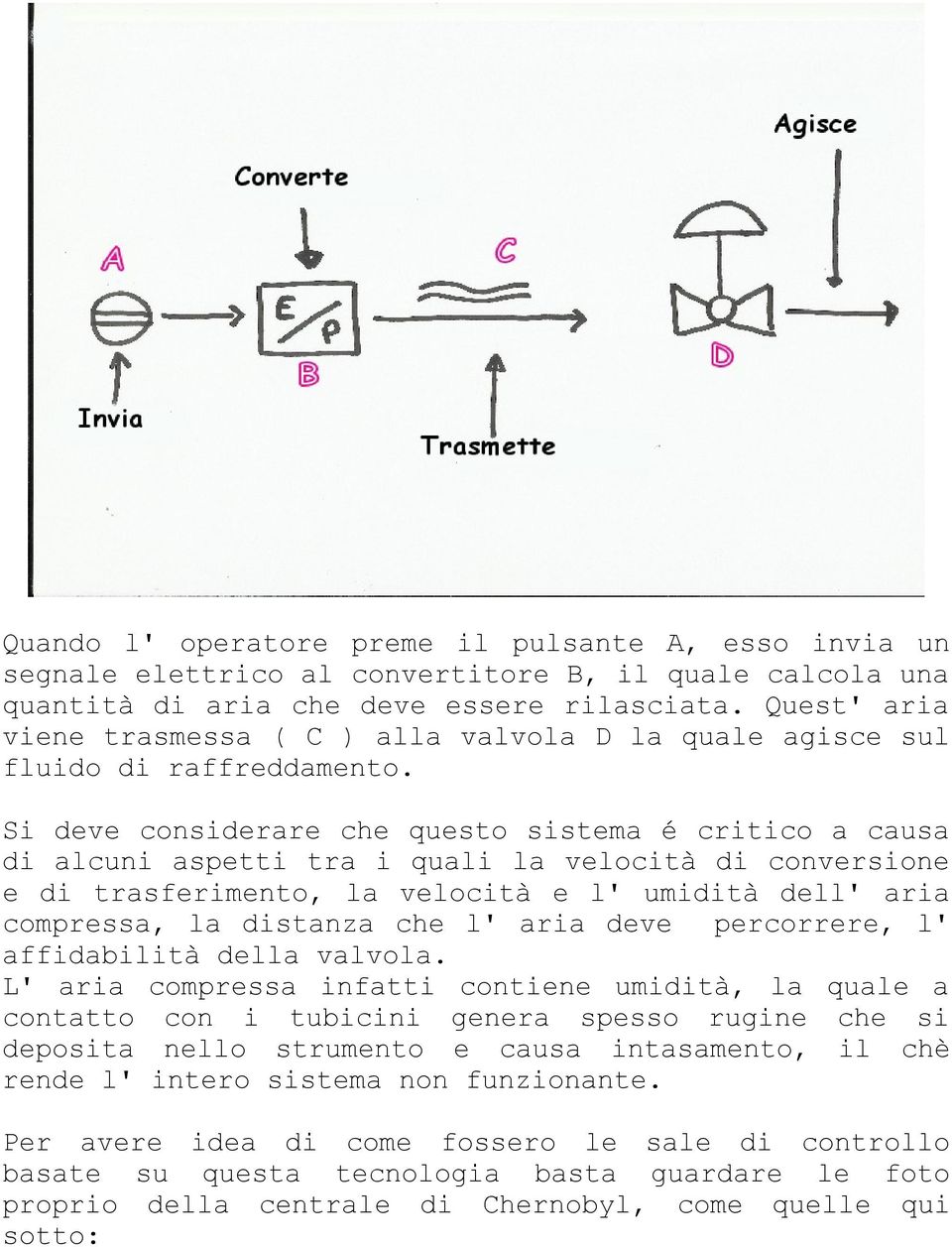 Si deve considerare che questo sistema é critico a causa di alcuni aspetti tra i quali la velocità di conversione e di trasferimento, la velocità e l' umidità dell' aria compressa, la distanza che l'