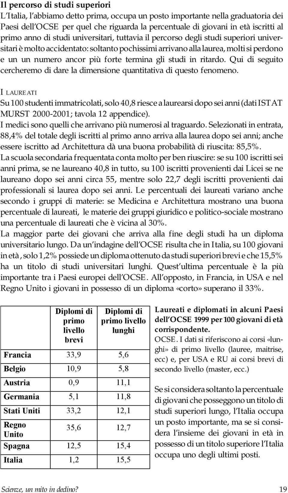 forte termina gli studi in ritardo. Qui di seguito cercheremo di dare la dimensione quantitativa di questo fenomeno.