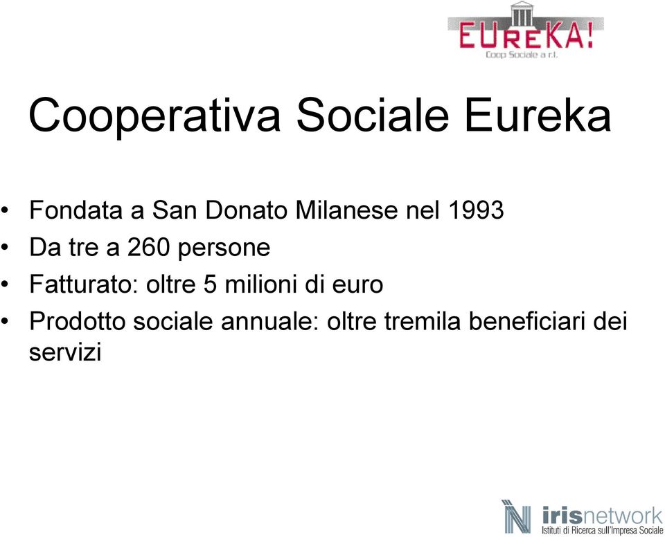 Fatturato: oltre 5 milioni di euro Prodotto