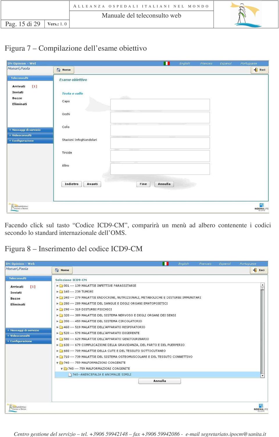 sul tasto Codice ICD9-CM, comparirà un menù ad albero