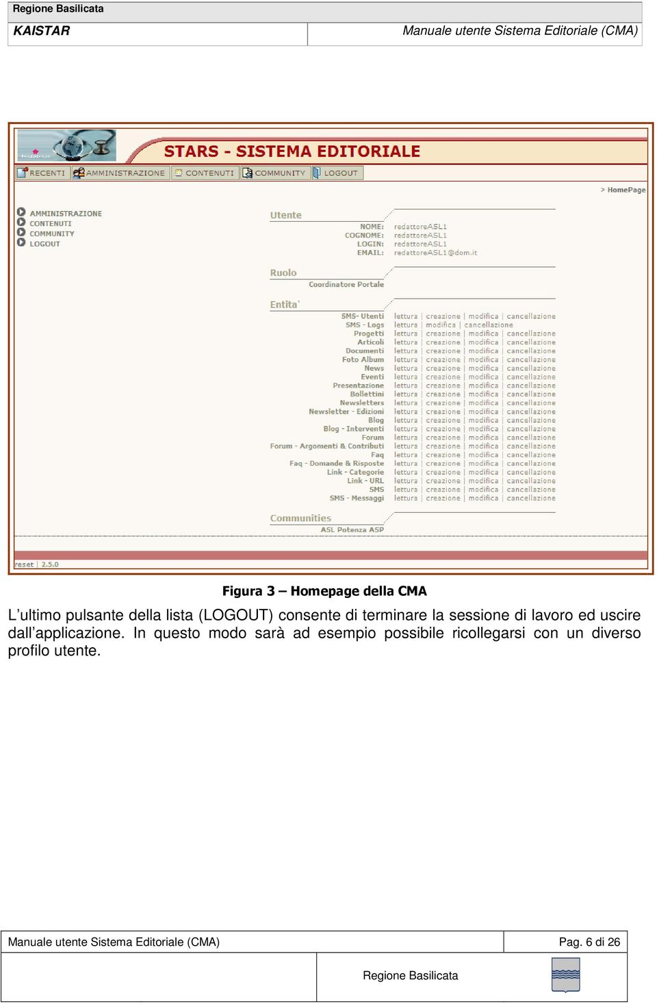 uscire dall applicazione.