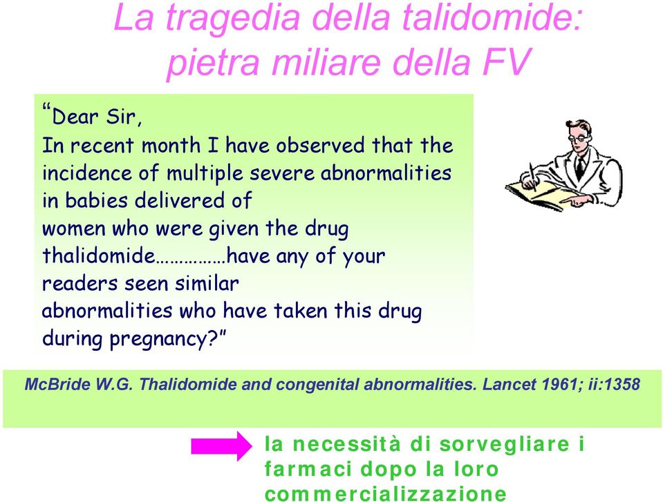 any of your readers seen similar abnormalities who have taken this drug during pregnancy? McBride W.G.