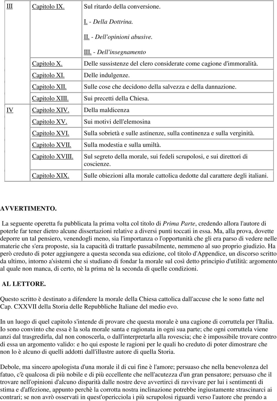 Sui precetti della Chiesa. Della maldicenza Sui motivi dell'elemosina Sulla sobrietà e sulle astinenze, sulla continenza e sulla verginità. Sulla modestia e sulla umiltà.