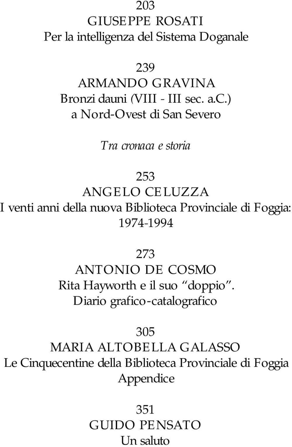 Provinciale di Foggia: 1974-1994 273 ANTONIO DE COSMO Rita Hayworth e il suo doppio.