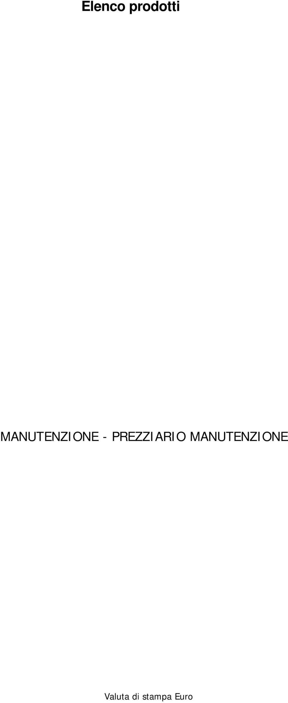 MANUTENZIONE