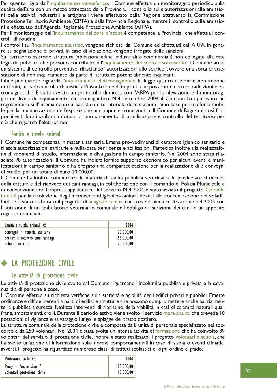 Provincia Regionale, mentre il controllo sulle emissioni è effettuato dall Agenzia Regionale Protezione Ambiente (ARPA).