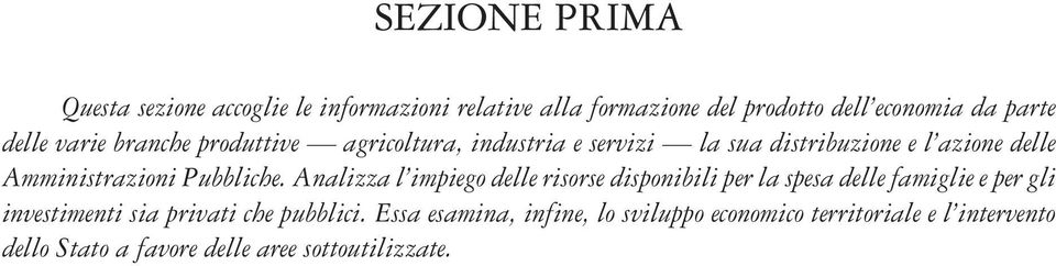 Analizza l impiego delle risorse disponibili per la spesa delle famiglie e per gli investimenti sia privati che pubblici.