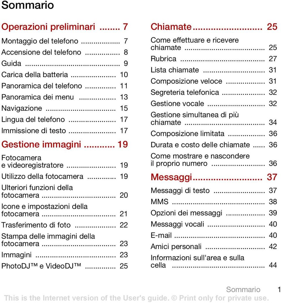 .. 20 Icone e impostazioni della fotocamera... 21 Trasferimento di foto... 22 Stampa delle immagini della fotocamera... 23 Immagini... 23 PhotoDJ e VideoDJ... 25 Chiamate.