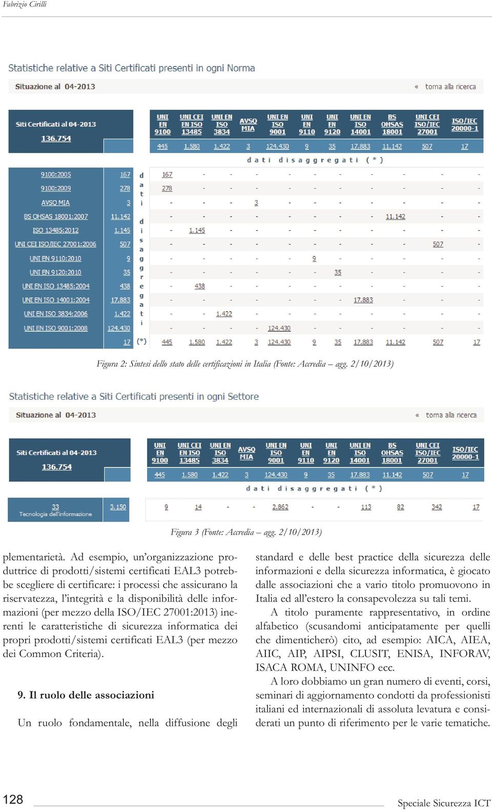 informazioni (per mezzo della ISO/IEC 27001:2013) inerenti le caratteristiche di sicurezza informatica dei propri prodotti/sistemi certificati EAL3 (per mezzo dei Common Criteria). 9.