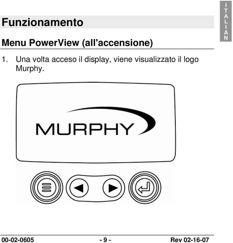 Una volta acceso il display, viene