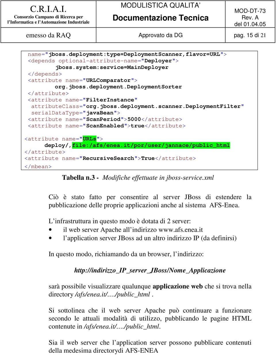 deploymentfilter" serialdatatype="javabean"> <attribute name="scanperiod">5000</attribute> <attribute name="scanenabled">true</attribute> <attribute name="urls"> deploy/,file:/afs/enea.